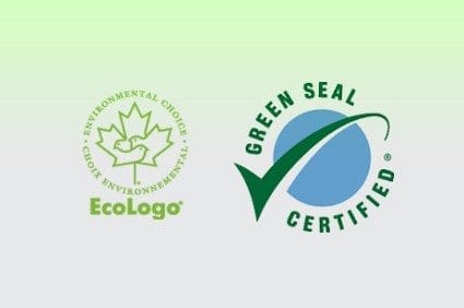 Green Seal Certified and Ecologo logos