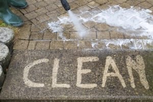Janitorial Services In Vernon Outdoor floor cleaning with high pressure water jet