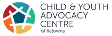 Logo for the Child & Youth Advocacy Centre of Kelowna, featuring abstract, colorful shapes forming a circle on the left, with the organization's name in bold text on the right—a fresh look echoing their commitment to care and property maintenance.
