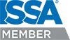 Blue "ISA" logo with a small checkmark in a circle above the A, and the word "MEMBER" in white on a gray background below, representing excellence in Property Maintenance and Commercial Cleaning.