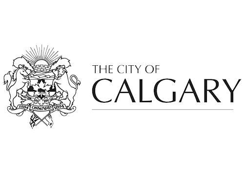 The City of Calgary logo featuring a detailed black-and-white crest with animals and a shield on the left, and the text "THE CITY OF CALGARY" in bold capital letters to the right, reflects excellence in property maintenance and civic standards.