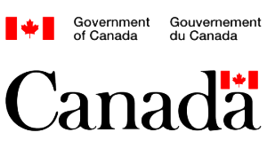 The image features the word "Canada" in large black letters with a small Canadian flag above the last "a," showcasing support for Commercial Cleaning and Property Maintenance, along with "Government of Canada" in English and French beside small flags.