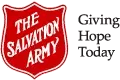 The image shows The Salvation Army’s red shield logo with white text next to the organization's name in black letters, highlighting their commitment to Property Maintenance on a transparent background.